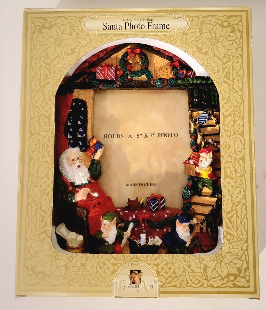 ヴィンテージ  フォトフレーム　クリスマス Grandeur Noel Santa Photo Frame - 5x7 Photo - 3D Santa's Workshop