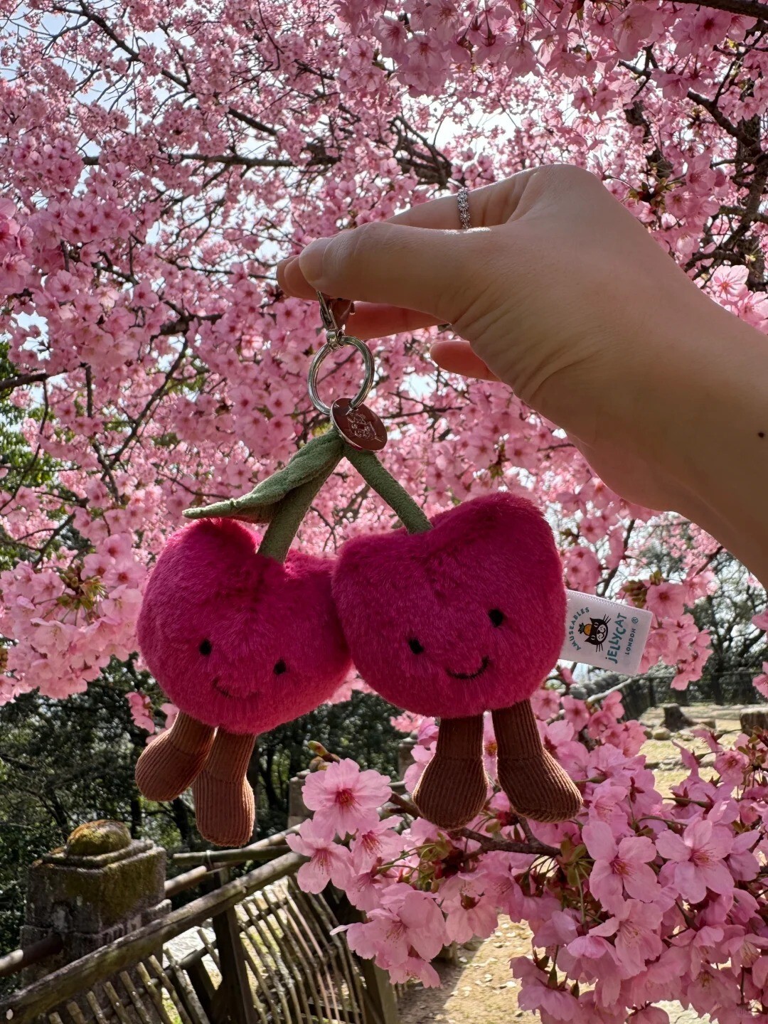 Amuseables Cherries Bag Charm Cherry Keychain Jelly Cat Soft Plush