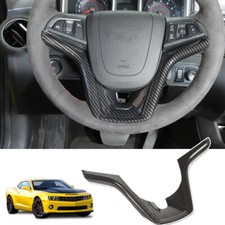 Carbon Fiber Steering Wheel Cover Trim For 2012-15 Chevrolet Camaro Accessories