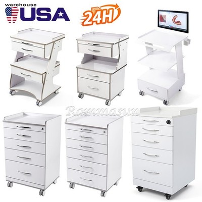Dental Mobile Cabinet with Drawers Trolley Instrument Trays Damping Slides Lock