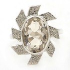 Natural 3CT White Topaz 925 Solid Sterling Silver Ring Sz 8.5 @5-3 — photo 1