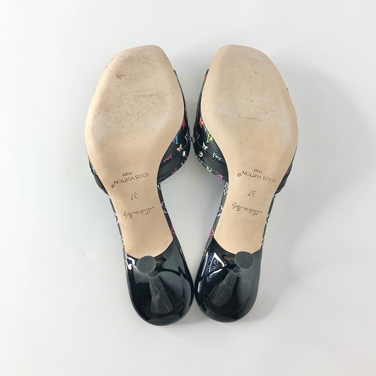 Louis Vuitton x Murakami Logo Multicolored Slip On Kitten Heel