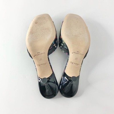 Louis Vuitton x Murakami Logo Multicolored Slip On Kitten Heel
