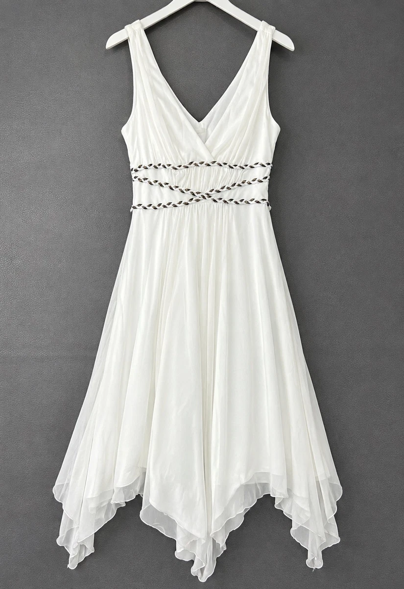 Chiffon V Neck White Wedding Dresses for sale