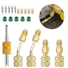 R410A Adapter for Mini Split System, 5/16" SAE Female to 1/4" SAE Male Flare