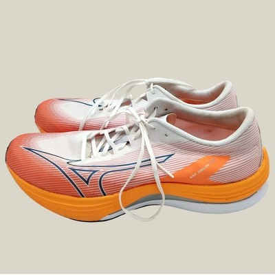 Mizuno Wave Rebellion Flash Mens 13 White Orange Running Shoes Athletic Sneakers