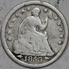 1853-P Seated Liberty Half Dime With Arrows from the 1800's As Shown SN01