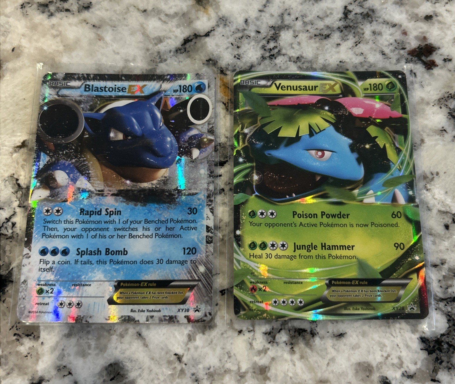 Venusaur EX XY28 Black Star Promo, Blastoise EX XY30 Black Star Promo NM Cards