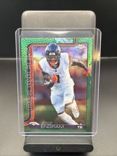 2025 Topps Chrome Evan Engram Football Leather Green /99 Denver Broncos 2026