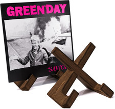 Now Playing Vinyl Record Stand, Premium Wood Retro Now Playing Record Holder, 1