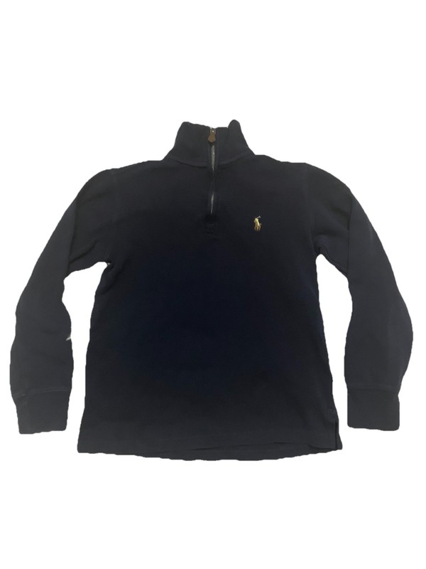 Polo Ralph Lauren Girl Youth Quarter Zip Sweater S/P Size Navy Blue