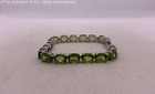 925 Sterling Silver Oval Peridot Link Tennis Bracelet - 13.9g — photo 3