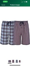 Hanes Big Men's 2-Pack Woven Sleep Shorts Black/Red 4XL New