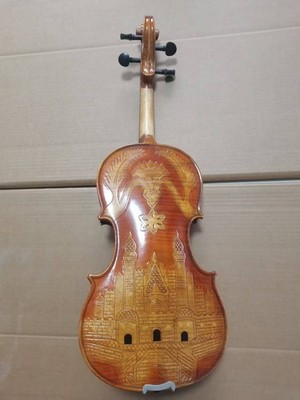 Master 4/4 violin Stradi model Flamed maple back spruce top hand carved K4034