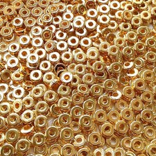 Amaney 500pcs 6mm Gold Flat Round Spacer Beads Disc Loose 500pcs, Gold-500pcs