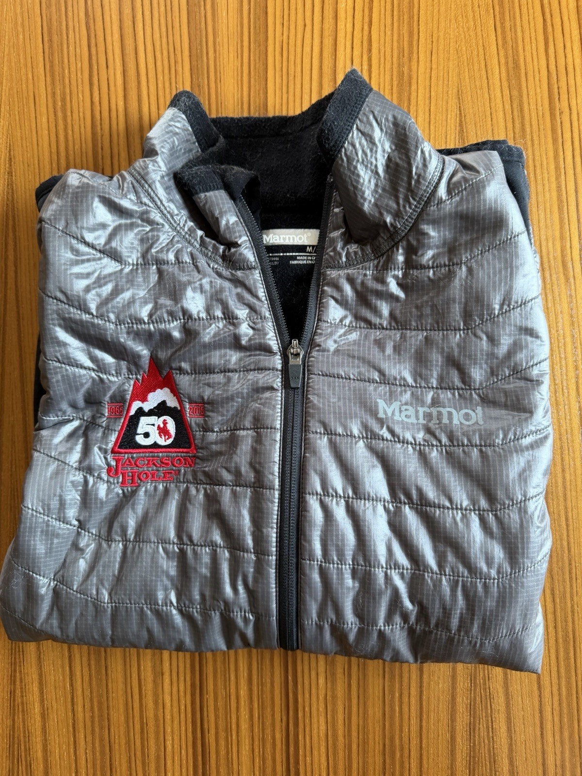 Marmot Jacket Mens Puffer Vest Medium Silver Jackson Hole 50