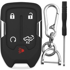 Replacement Key Fob Shell Case Fits for Chevy Silverado 2019 2020 2021 Black