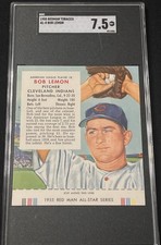 1955 Red Man Tobacco AL 4  Bob Lemon w Tab SGC 7.5 Hall of Fame