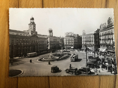 AK Madrid 1952   Puerta del Sol   Domínguez Nr. 74   Gelaufen nach Mannheim