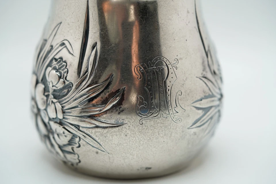 Antigua jarra de crema Gorham de plata esterlina de 1888 4"x3" JB31 Foto 3 de 4