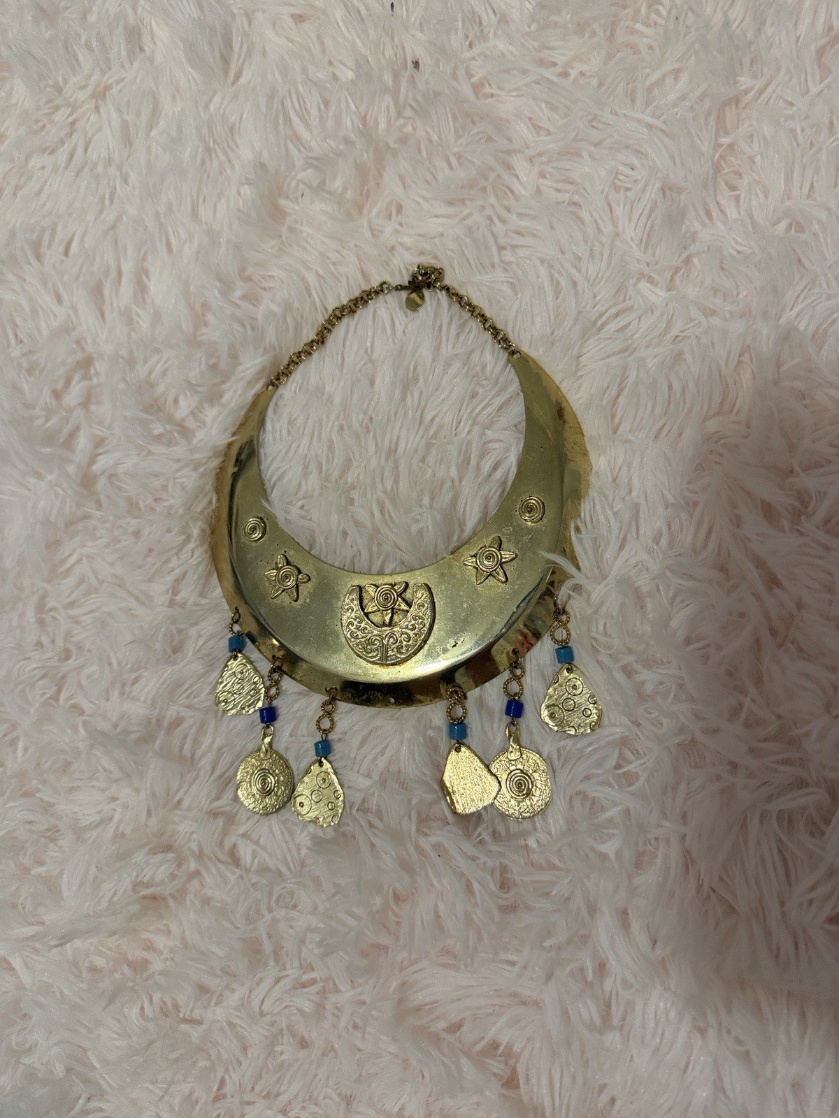 Gold Statement Necklace Celestial Bib Collar Moon… - image 12