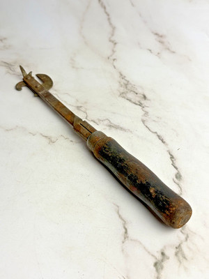 Antique Clean Cut Can & Bottle Opener Wood Handle
