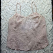 Deena Vintage Jacquard Animal Print Camisole Pink 38 90s Lingerie Top Coquette