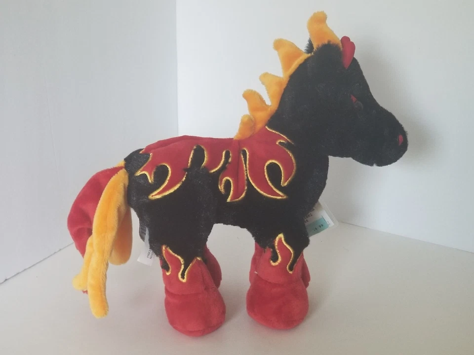 NEW Webkinz Night Mare HM398 RARE RETIRED plush w/ SEALED CODE black red horse - Image 2 of 3