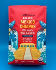 Trader Joe's Organic Mexico Chiapas Coffee 100 Arabica Whole Bean Medium 13 Oz