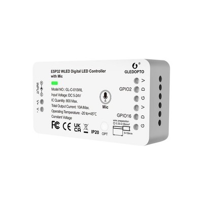 GLEDOPTO ESP32 WLED LED Controller with Mic Microphone DIY Lighting White