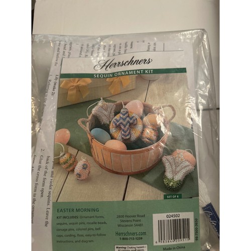 Herrschners Sequin Ornament Kit Easter Morning Set x 6 Multi New DIY Cft 024502