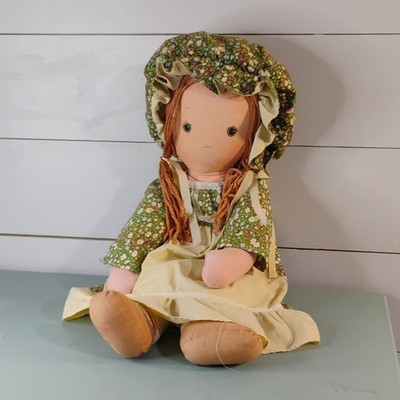 Vintage 1970s Holly Hobbie's Friend Amy 25'' Green Rag Doll Knickerbocker