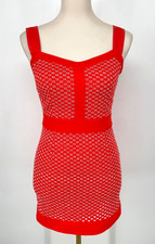 Tory Burch women's size 2/4 Berdine Eyelet Dress Red Sleeveless Sweetheart Lined