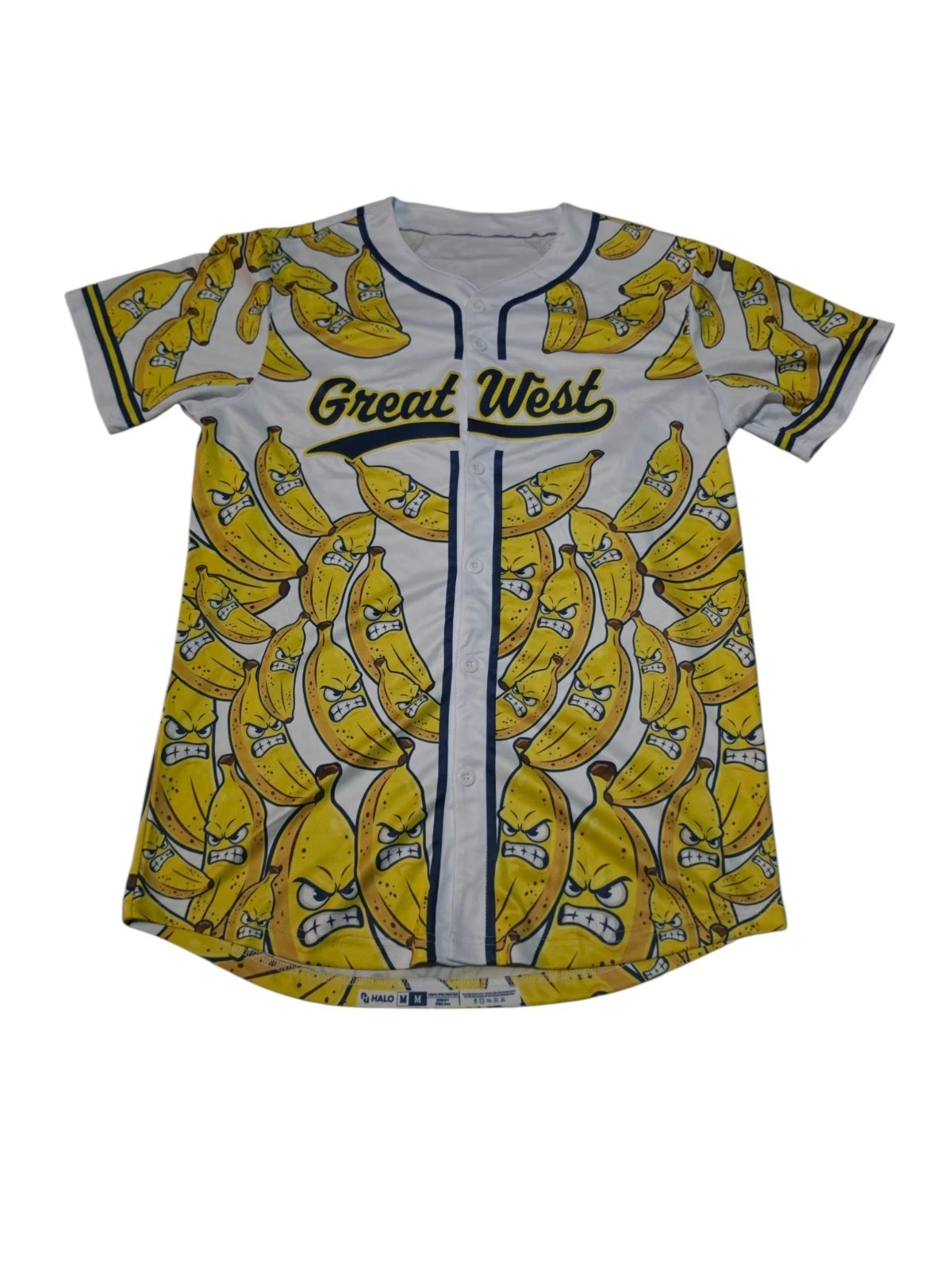 Halo Great West Bananas Baseball Rare Jersey #26 Adult Size M