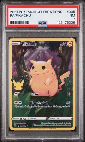 2021 POKEMON CELEBRATIONS #005 FULL ART/PIKACHU PSA 7