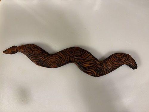Large australian aborigine hand carved wooden snake, Preowned