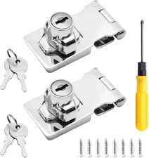 2 Packs 2.5 Inch Keyed Locks with Lock, Keyed Different Latch, Twist Knob Keyed 