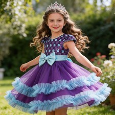 Sequin Princess Tutu Dress Kids Girls Evening Flower Prom Ball Gown Pageant New