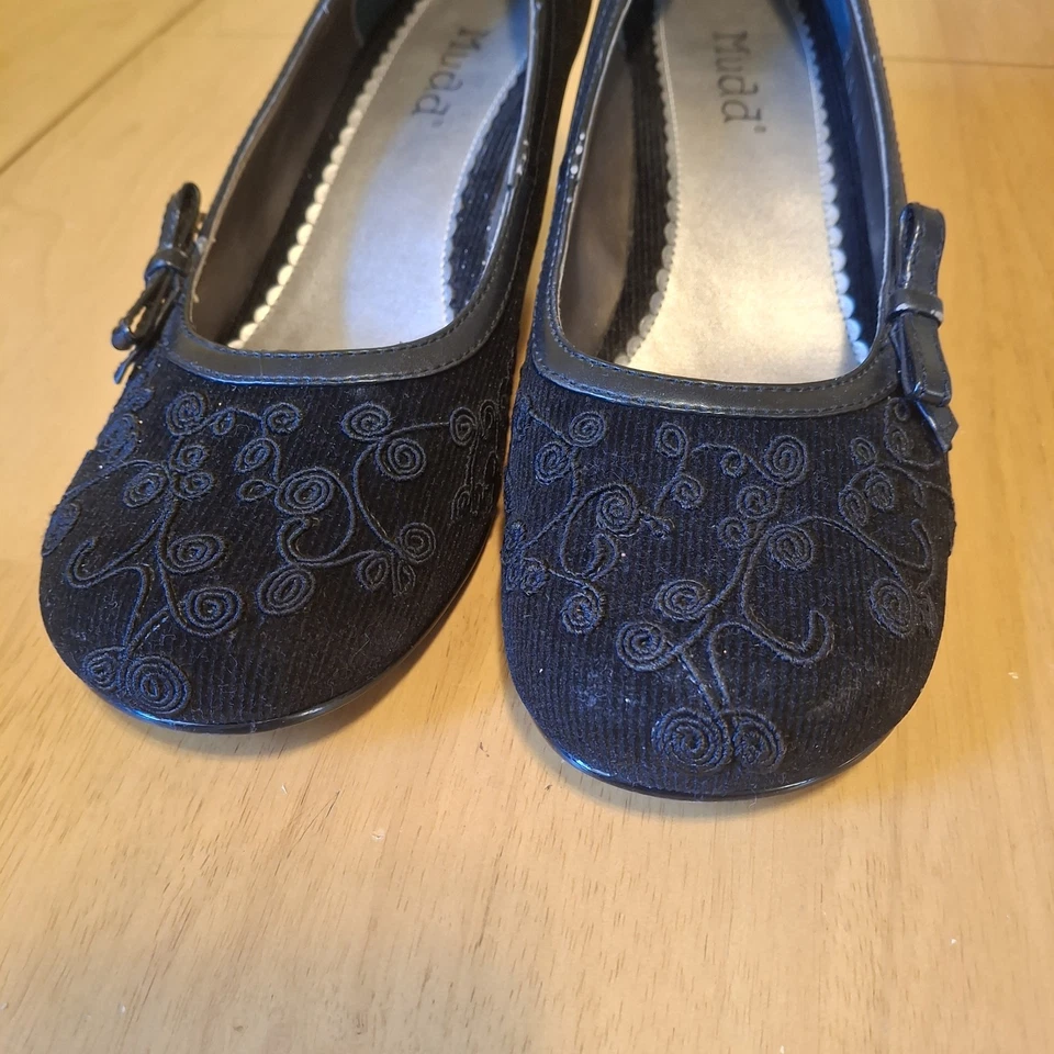 MUDD Mary Jane Kitten Tacones 9.5 Bordados Y2K Whimsigoth WINSEY Foto 3 de 4