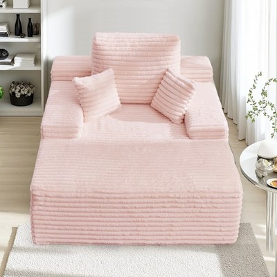 Korser 68.5'' Oversized Chaise Lounge Chair Indoor Boneless Sofa Corduroy Couch