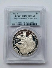 2010-P PCGS PR70DCAM BOY SCOUTS OF AMERICA COMMEMORATIVE SILVER DOLLAR