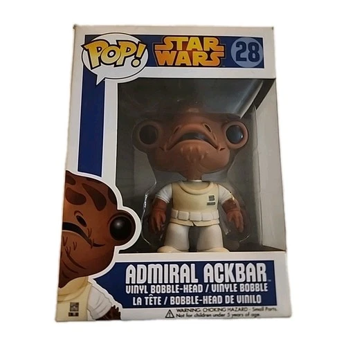 2013 Funko Pop Star Wars ADMIRAL ACKBAR 28 Blue Box Vinyl Figure Box Wear