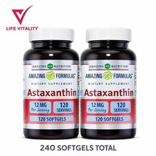 ASTAXANTHIN 12MG 240 SOFTGELS 2 PACK ANTIOXIDANT SUPPORT SKIN EYE HEALTH