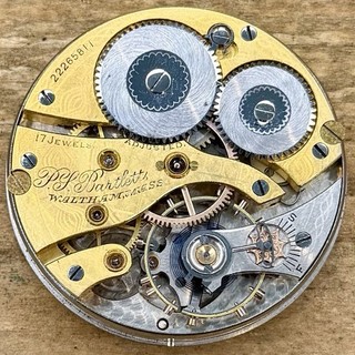 16s Waltham Pocket Watch Movement Grade P.S. Bartlett 17 Jewels Adjusted