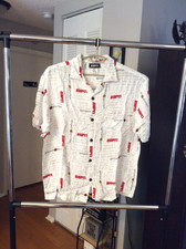 ESPN Catchphrases White Rayon Button-Up Casual Shirt Men Large