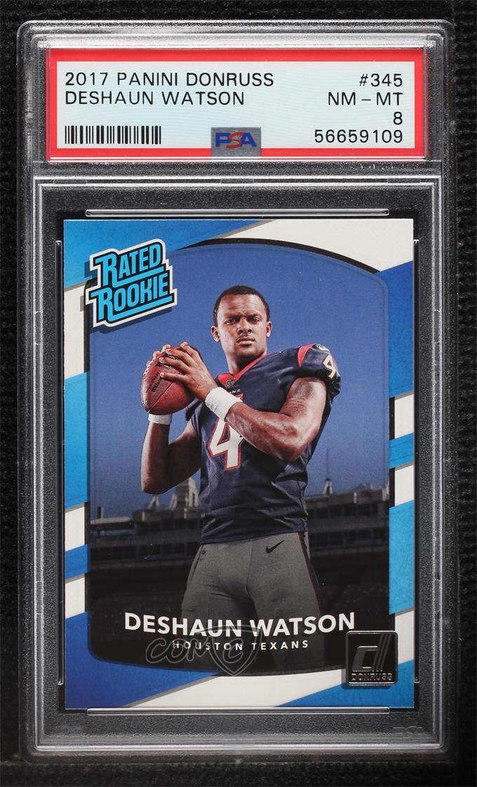 2017 Panini Donruss Rated Rookie Deshaun Watson #345 PSA 8 Rookie RC o7m