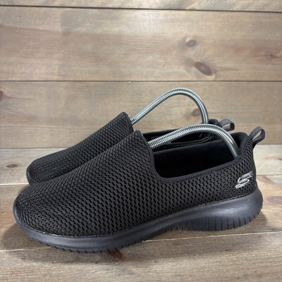 skechers ultra flex harmonious womens size 8 shoes black slip on comfort sneaker