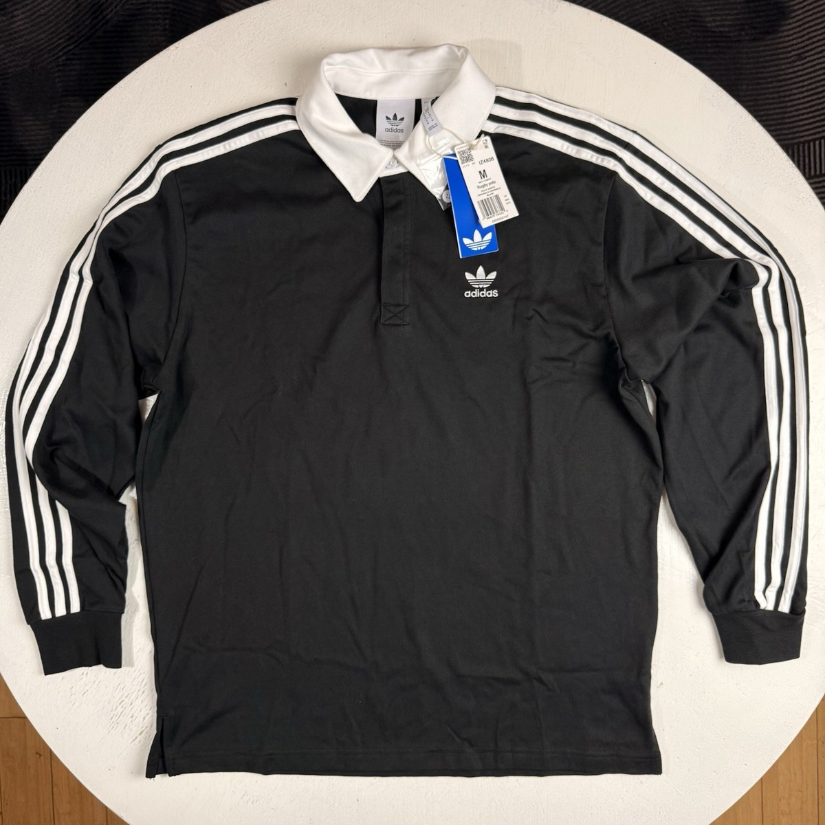 Adidas Originals Men Size Medium Adicolor Rugby Polo Trefoil Shirt