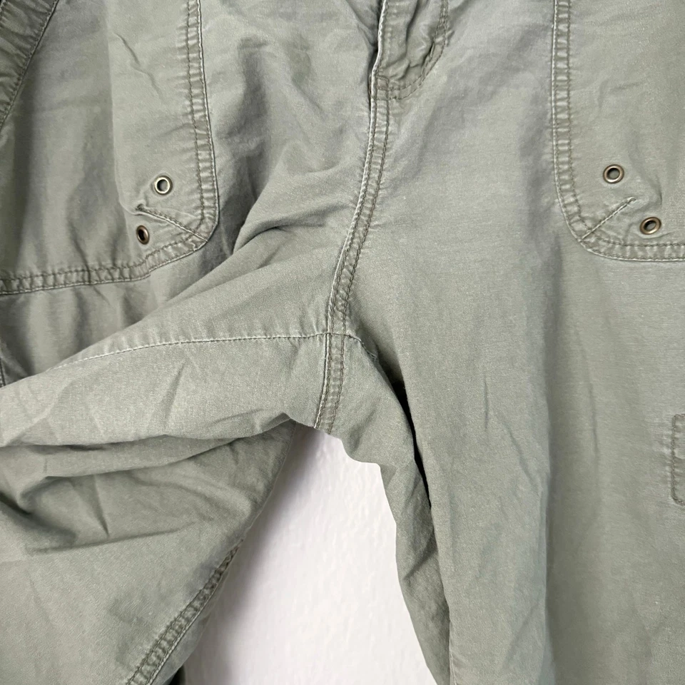 Vintage Faded Glory Womens Green Cargo Capri Pant Cuffed Utility Outdoor Size 16 - Image 4 of 4