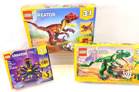 Lot of 3  &bull;  LEGO Creator: Dinosaurs and Spider.  31159, 31379, & 31058  NEW!!!
